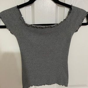 Grey off the shoulder top